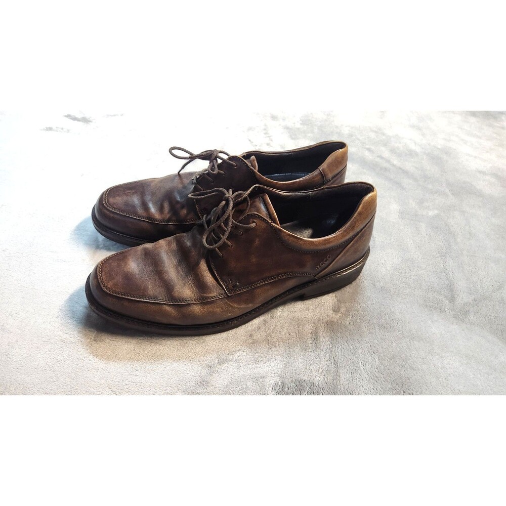 Ecco‎ Men's Size 10 Brown Leather Casual Lace Shoes Sneakers
